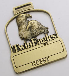 leather sealed edge golf bag tag